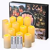Aamdkcyu Flameless Candles Waterproof Outdoors & Indoors, Battery Candles with Remote Timer, Decorative Remote Led Candles (D