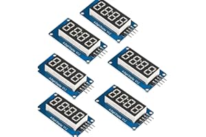 AZUOCN 6pcs 0.36" 4-Digit Tube LED Segment Display Module Red Common Anode TM1637 Drive Chip Tube Clock Display for Arduino UNO R3