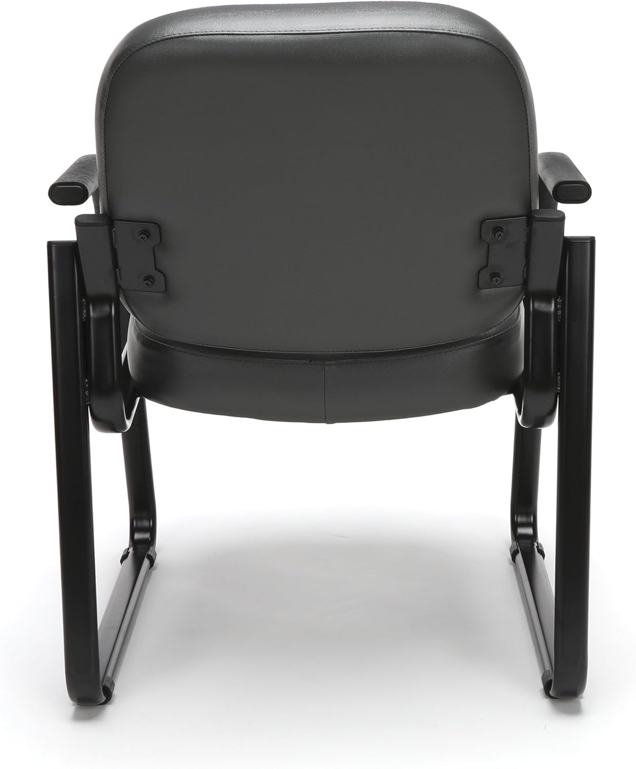 OFM Core Collection Vinyl Guest and Reception Chair with Arms and Extra Thick Cushion, in Charcoal: Furniture & Decor