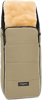 Lammfell Kinderwagen-Fußsack CORTINA von WERNER CHRIST BABY – Thermo Winterfußsack mit herausnehmbarem, echtem Fell, als Einlage für Buggy verwendbar (2-in-1) in sahara (beige)