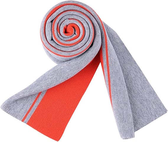 Amazon エーフォーキス ソーソー Afoxsosメンズスカーフ 保温防寒 無地 冬スカーフ コーデマフラー 切り替え ウィンタースカーフ ニットスカーフ ウール ロングスカーフ 厚手 スカーフ コーデ 高級ウールマフラー ストライプ グレーオレンジ ストール マフラー 通販