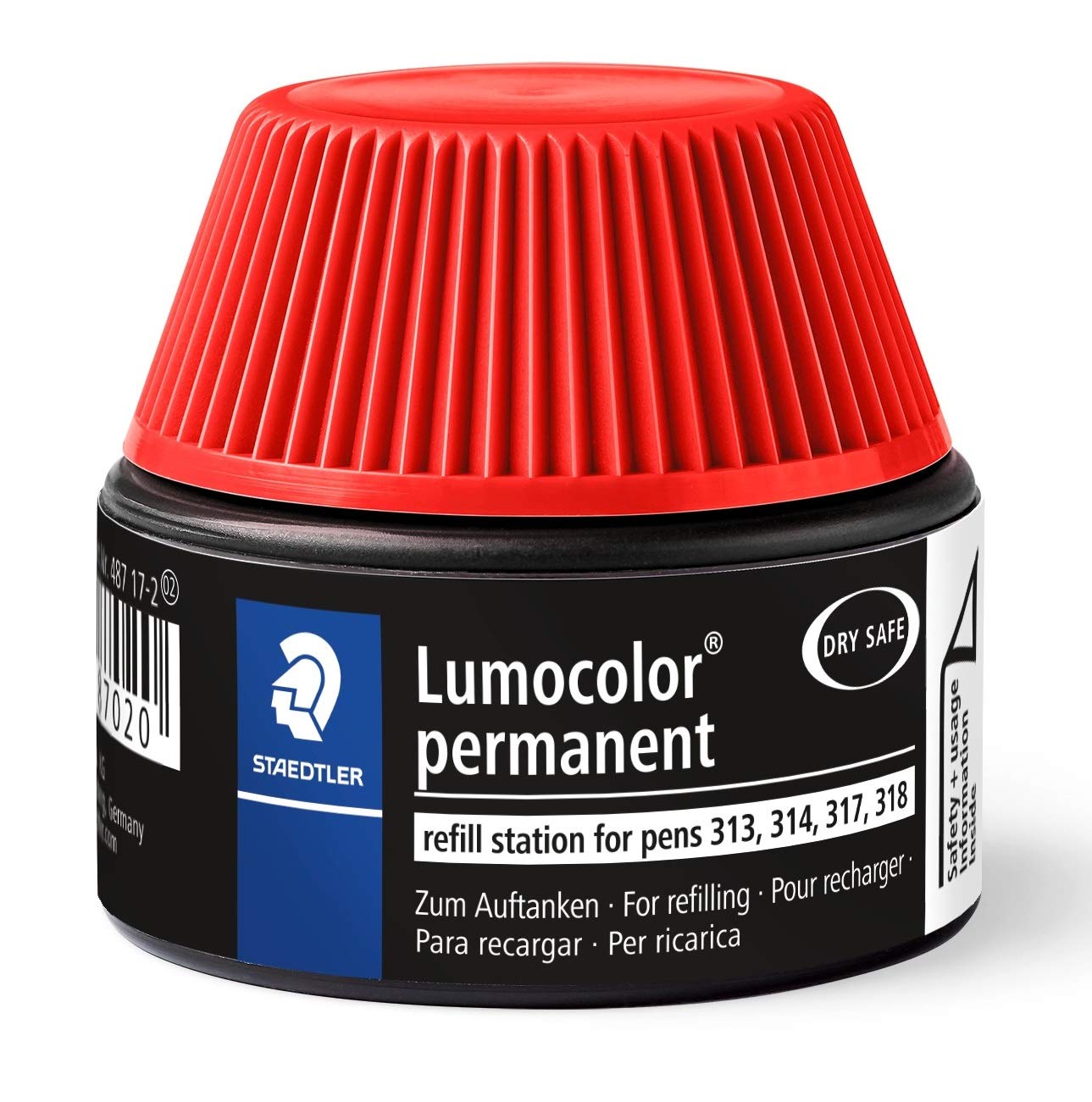 Staedtler Lumocolor Permanent Refill Station 487 17-2 for Permanent Universal Pens - Red