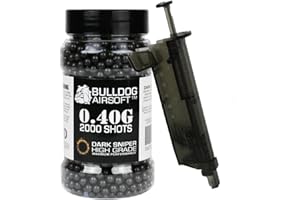 BULLDOG DARK SNIPER Bulldog 0.40g 2000 Dark Sniper Airsoft BB Pellets Black with Speed Loader