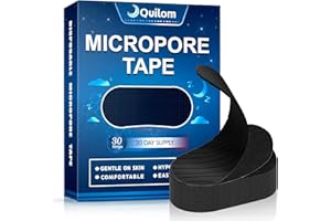 QUILOM Sports Micropore Tape (30 Pack) - Pain Free Removal,Hypoallergenic, Gentle on Skin - Medical Grade Adhesive
