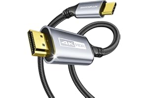 SWITCHFLUX USB-C to HDMI Cable 6Ft [4K@60Hz] High-Speed USB Type C to HDMI 2.0 Braided Cord (Thunderbolt 3/4 Compatible) for iPhone 15 Series, MacBook Pro/Air, iPad Pro, Galaxy S8 to S23