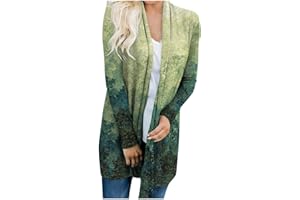 ROKIACDE Cardigan for Women Lightweight Trendy Plus Size Summer Dressy Casual Long Sleeve Fall Tops Jacket Floral Blouses