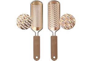 LOVEBB 2 Pack Foot File & Rasp Callus Remover - Stainless Steel Coarse & Fine Scraper for Dry/Wet Feet, Professional Dead Skin Scrubber & Cracked Heel Care