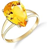 Galaxy Gold GG 14k Yellow Gold Ring with Pear-shaped Citrine Ring