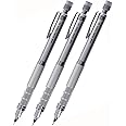 Uni Kuru Toga Roulette Auto Mechanical Pencil, 0.5mm, Gun Metallic Silver, Pack of 3