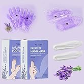Paraffin Hand Mask & Paraffin Foot Mask, 1Pair Each, Moisturizing Gloves Soften Your Hands and feet in 10-Minute Hydration Softening (Purple)