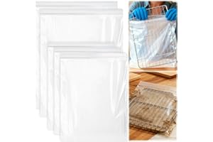 Palksky Oven Rack Cleaning Bags, Heavy Duty No Scrub Oven Rack Cleaning Bags, Reusable Leak-Resistant PE Bags for Deep Soaking Grill Grates, BBQ Racks, No Cleaner Included, 5 Pack