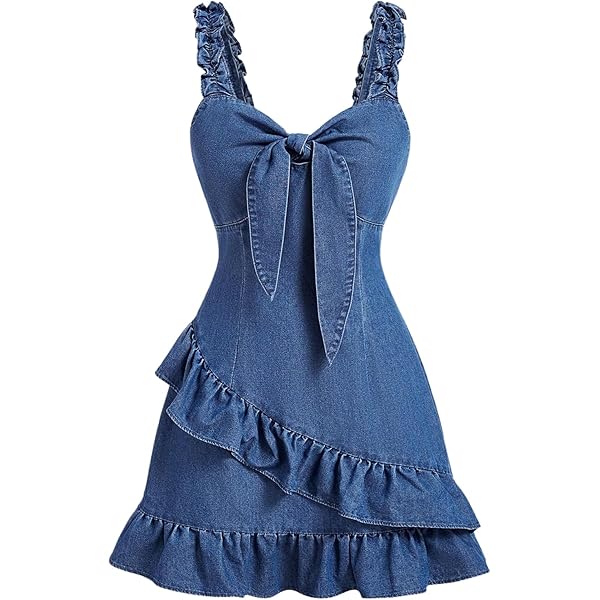Philosophy Womens Tencel Lace Up Denim Dress (Small, Dark Wash) at Amazon  Women's Clothing store