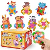 32PCS Valentine's Day Exchange Card Gifts for Kids - Wacky Tracks Fidget Spinner with Valentine's Day Greeting Cards for Kids, DIY Deformable Spinner Classroom Prizes, Valentine's Party Favors
