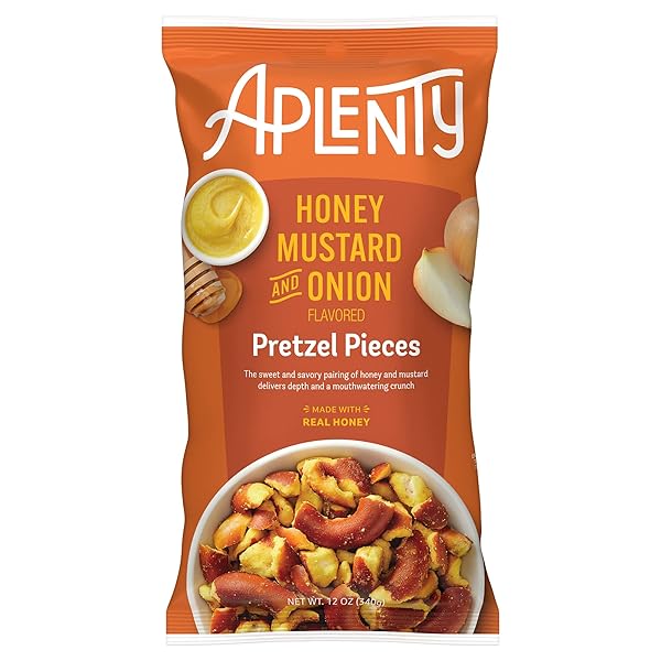 APLENTY HONEY MUSTARD & ONION FLAVORED SOURDOUGH PRETZELPIECE, 12 OZ