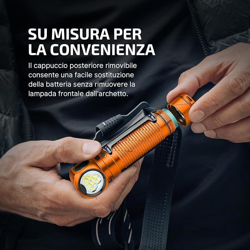 Perun 3 Torcia Frontale LED Ricaricabile 3000 Lumens 20 Giorni Max