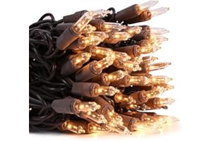 LIDORE Super Bright Clear Mini Christmas Tree String Lights, Gift for Decoration, 21.45FT 100 Count Bulbs with Brown Cord, UL Listed Indoor Outdoor Lighting for Holiday (Brown Cable, 1-Pack)