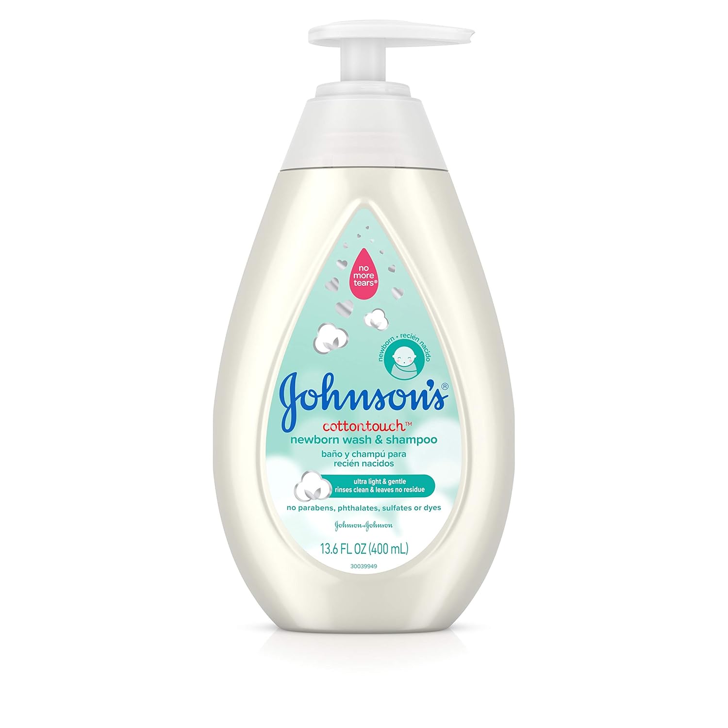 Johnson's Baby Cotton Touch Newborn Wash & Shampoo, 13.6 Fluid Ounce