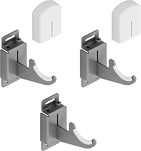 3 soportes de pared para radiadores de aluminio con regulación y protección vertical + horizontal - tapa en ABS blanco y aislantes de plástico - carga ...