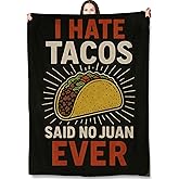 Turamurra Taco Throw Blanket Gifts for Adults Kids, Funny Taco Blankets for Living Room Bedroom Decor, Fuzzy Warm Flannel Plush 50"x60"