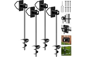 Payivsve Ground Anchors Screw in, Multi-Purpose Trampoline Stakes Heavy Duty, 3" Wider Spiral Mobile Home Anchors Hurricane Earth Anchor for Trampoline, Storage Shed, Swing Sets, Carports