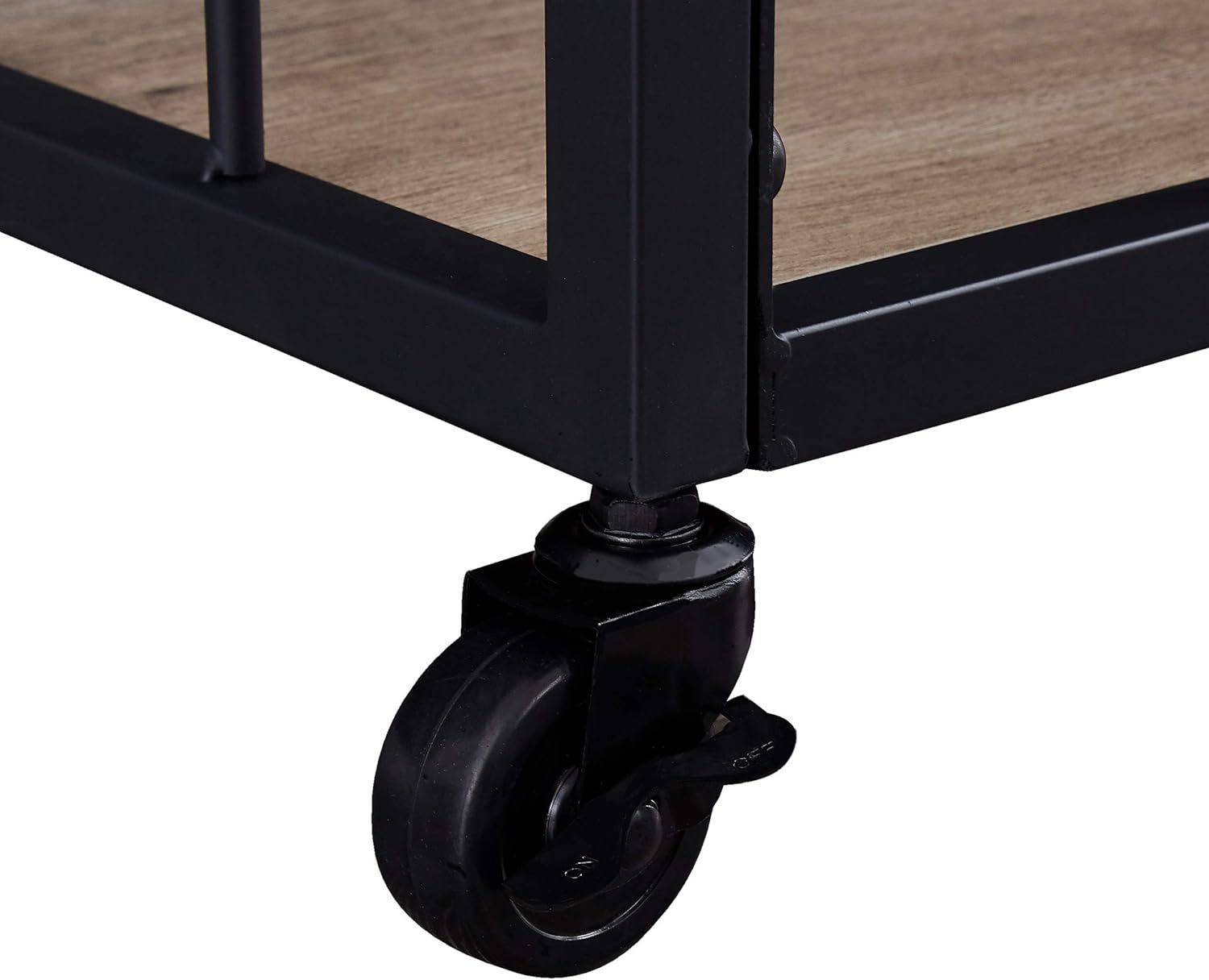 Tayene Bar Serving Cart Home Myra Rustic Mobile Kitchen Serving cart, Industrial Vintage Style Wood Metal Serving Trolley (Oak-A) - Bar & Serving Carts