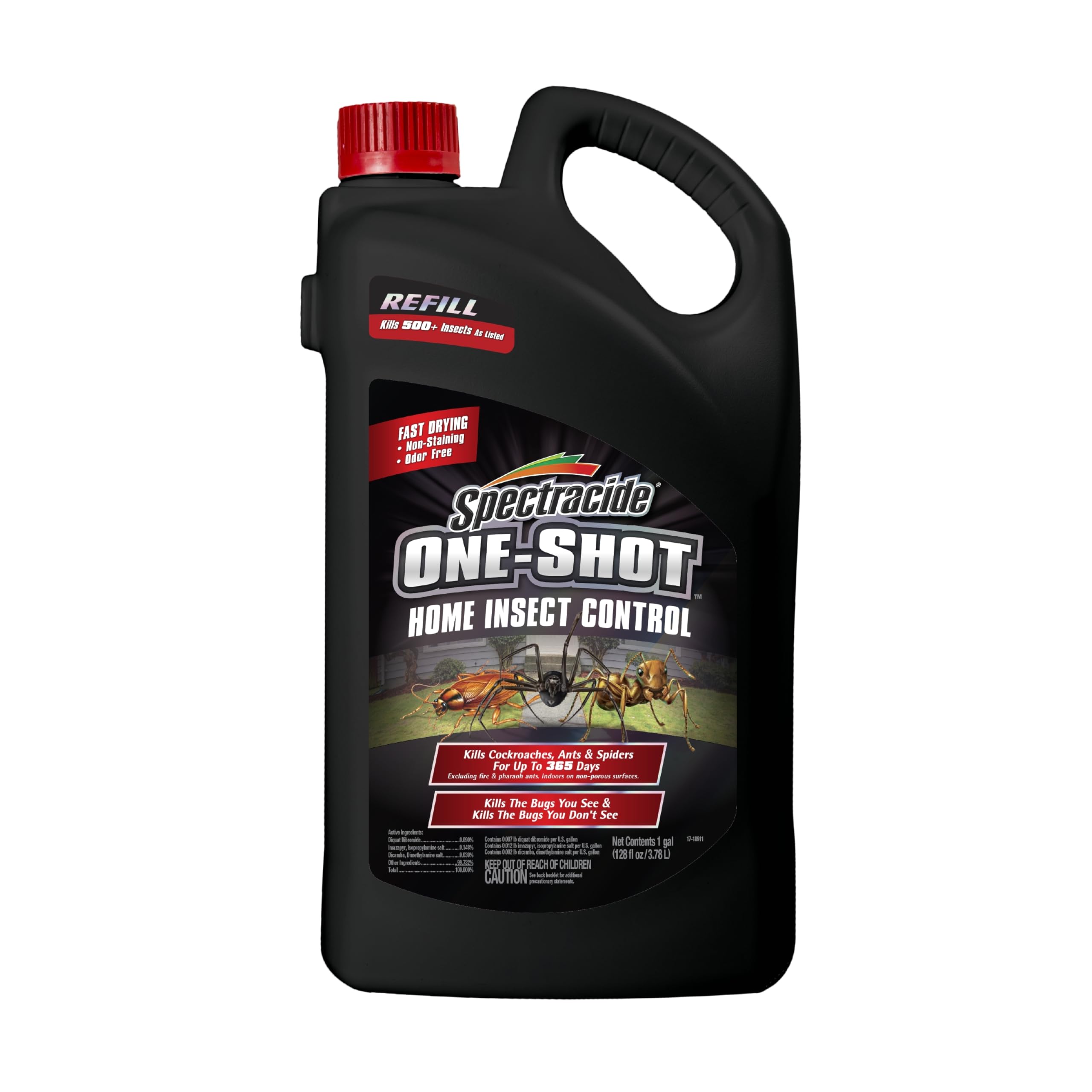 Photo 1 of Spectracide One-Shot Home Insect Control Insecticide with AccuShot Sprayer Refill Formulated for Indoor Use to Kill 500+ Listed Insects by Contact, 1 Gallon