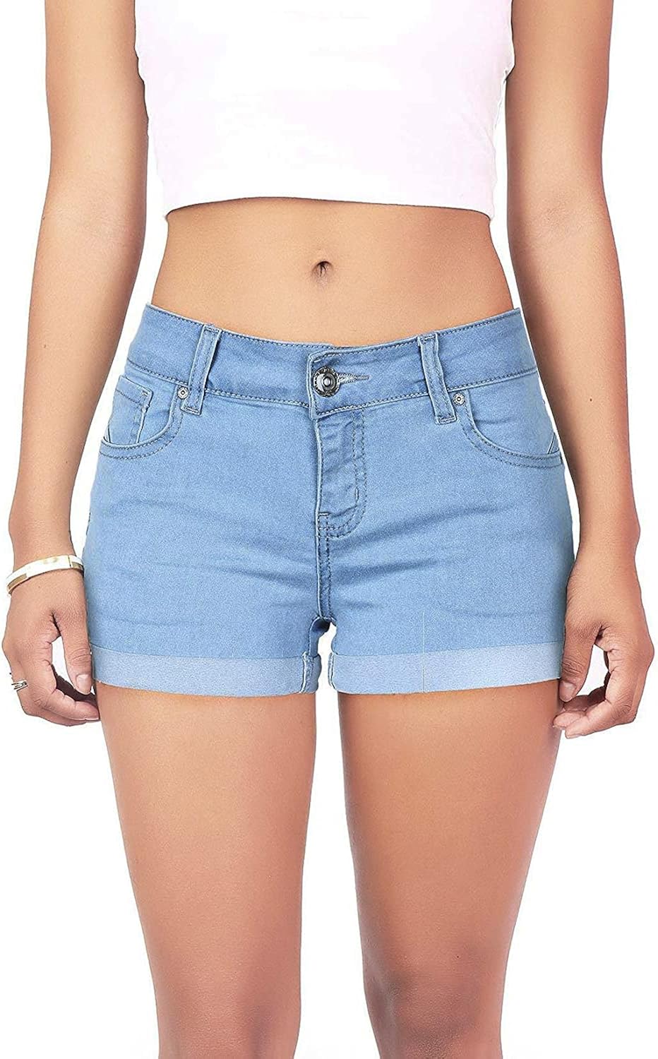 CHICZONE Women's Denim Shorts Mid Rise Ripped Jean Shorts Stretchy
