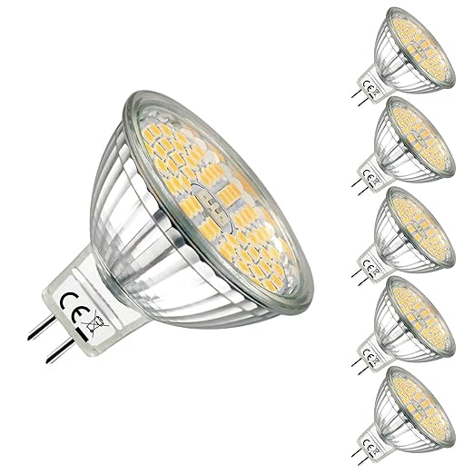 EACLL MR16 Lampen, Warmweiß 2700 Kelvin, GU5.3 LED 12V 5W LED Leuchtmittel Kann perfekten Ersatz für 50W Halogenlampe, 500 Lu