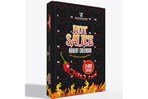 TILZ COLLECTION Hot Sauce Advent Calendar 2025 | 24 Days of Chilli Sauce | Ultimate Gift for Spicy Food Lovers | Food Advent Calendar 2025 Men, Chilli Challenge Hot Sauce for Women (Black)