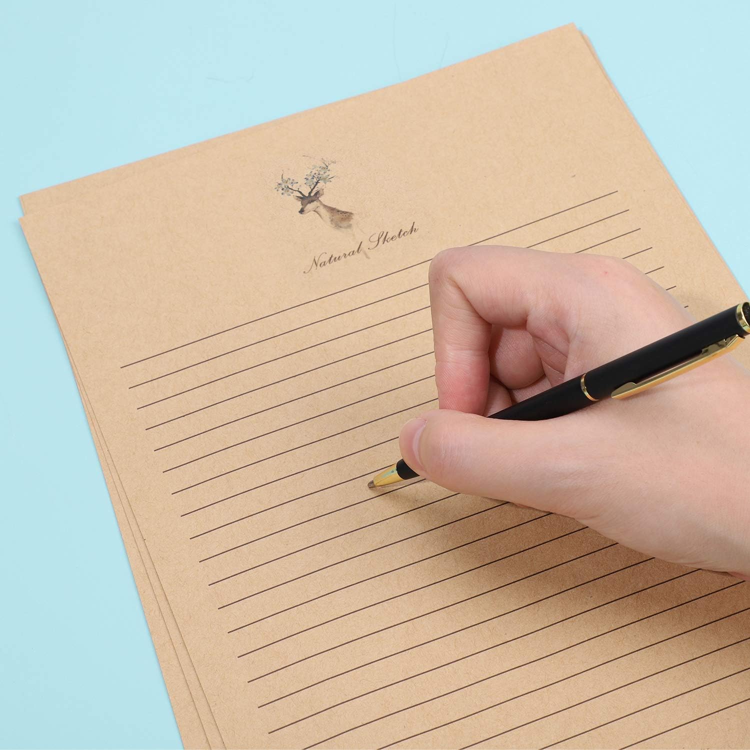 100 Sheets A4 Vintage Writing Paper Set Kraft Letter Paper Writing