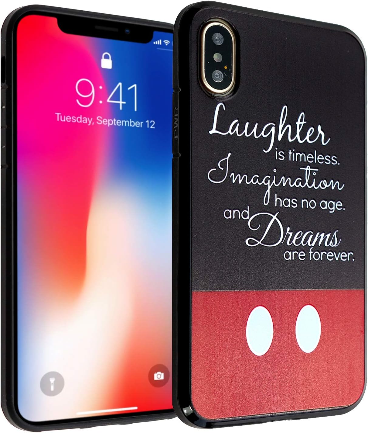 iPhone Xs Case Laughter Quote, IMAGITOUCH Anti-Scratch Shock Proof Clear Case Soft Touch Slim Fit Flexible TPU Case Bumper Cover for iPhone X, iPhone Xs -Laughter Imagination Dreams Quotes
