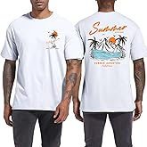 Tuislay Mens Graphic t-Shirts Casual Oversized Letter Print Beach Shirts Baggy Cotton Short Sleeve Tshirt Summer tee Top