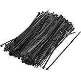 uxcell 10 Inch Black Zip Ties, 500 Pcs Cable Ties Nylon Strip Zip Wire Cable Heavy Duty Tie Fastener Off for Outdoor Use Gard