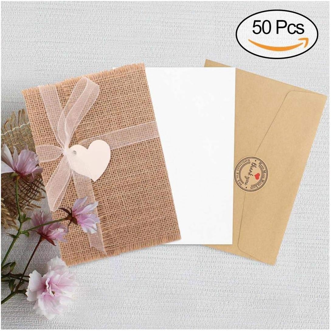 50Pcs Wedding Invitations Paper Blank Card