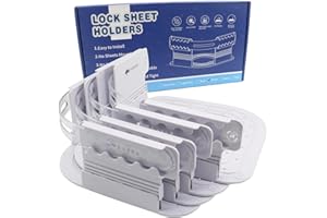 CLNYRWCB Bed Sheet Holder, Fitted Sheet Fasteners with Lock Strap-Keep Sheets Firm & Tight, Sheet Holders for Corners-Fits Mattress (6cm-15cm Thick), Large Size Bed Clips for Bedding