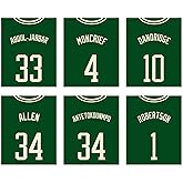 TnT Prints Milwaukee Bucks Poster Set, 6 x 8x10 Unframed Sports Prints, NBA Wall Art, Green, Solid, Semi-Gloss, Indoor, Unframed, Adult, Male, Bedroom, Home Office
