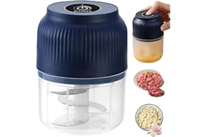 Electric Garlic Chopper, Mini Portable Veggie Cutter with USB Rechargeable Designs, 250–300ml Compacts Food Chopper with Stai