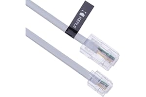 KEPLE 1m RJ11 to RJ45 Cable RJ11 to RJ45 Cable Phone Telephone Cord RJ11 6P4C to RJ45 8P8C Connector Plug Cable for Landline Telephone (White)