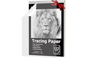 DONYANG Tracing Paper 8.5x11 inch, 112 Sheets Transparent Vellum Paper for Tracing Pads, Translucent Tracing Paper for Pencil, Marker and Ink - Trace Images, Sketch, Preliminary Drawing, Overlays, Black