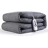 SUNNY HEAT Electric Mattress Pad Twin Size 39"x75", 4 Heating Levels & 10 Hour Auto Shut Off, Elastic Deep Pocket, Warm and Soft Comfort Fabric, Machine Washable, Grey