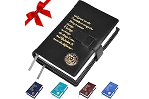 Galileo® Double AA Big Book Cover & 12 Steps & 12 Traditions AA Gift | Alcoholics Anonymous (Serenity Prayer/Coin Pocket/Black)