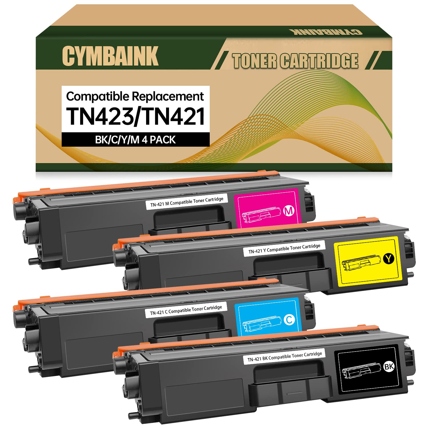 CYMBAINK 4 Compatible XL Toner TN421 TN423 for Brother HL-L8260CDW HL-L8360CDW HL-L9310CDW MFC-L8610CDW MFC-L8900CDW MFC-L8690CDW MFC-L9570CDW