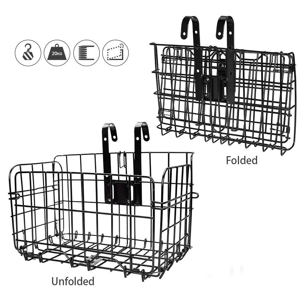 Buy HOMEE Folding Rear Bike Basket Wire Mesh FoldUp Detchable Front