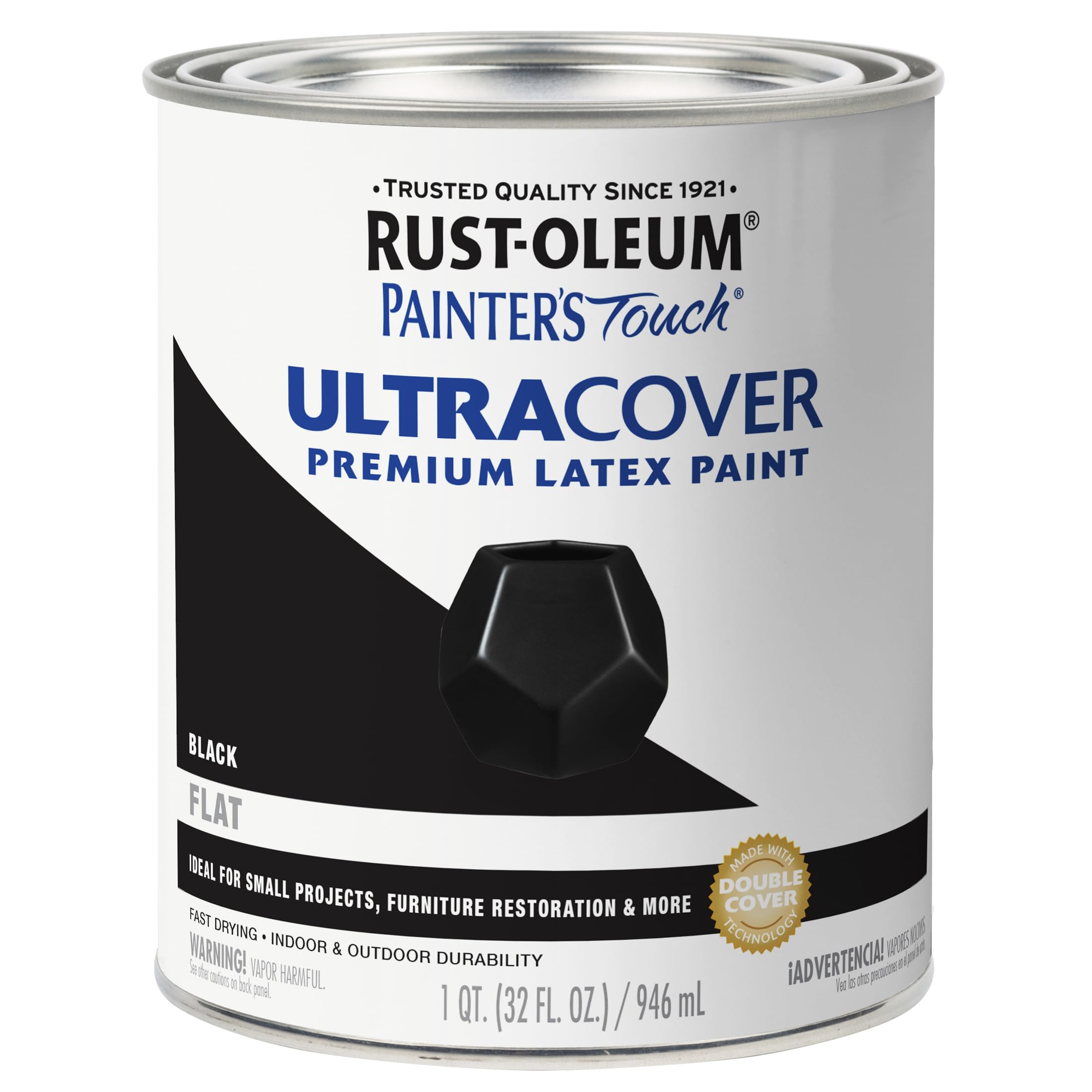 Rust-Oleum Painter's Touch Latex Brush-On Paint, Flat Black