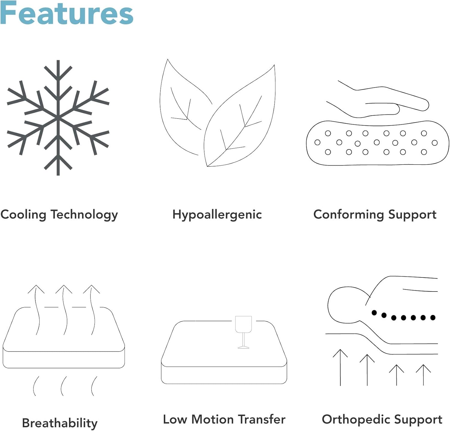 Classic Brands Cool Gel 1.0 Ultimate Gel Memory Foam 14-Inch Mattress with BONUS 2 Pillows , King, White: Furniture & Decor