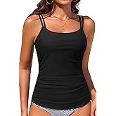 Tankini Tops for Women 2025 - Tummy Control Swim Top Only Modest Bathing Suit Top Swimsuit Top No Bottom