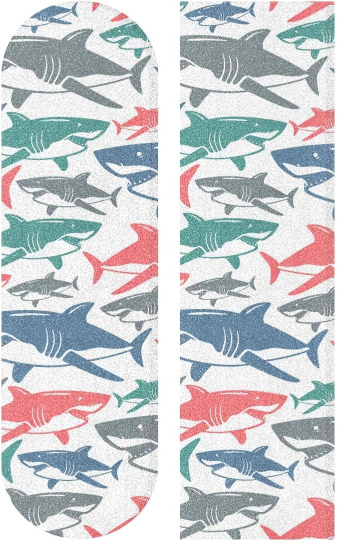 Skateboard Grip Tape Shark Seamless Scooter Griptape Deck