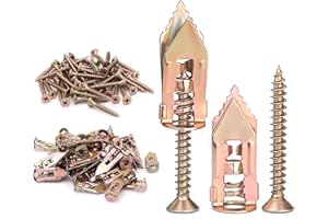 Taigoehua 100pcs Zinc Plated Steel Self-Drilling Anchors,（0.47X1.18inch），Steel Self-Drilling Anchors with Zinc Plated Screws