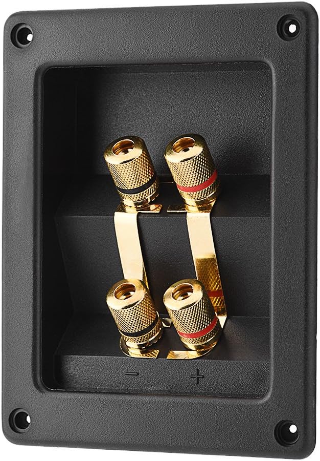 Speaker Terminal, 2 Mounting Holes, 3MM Thicken Bass Plate, Copper Binding Post, Compatible with Speaker - Image 3
