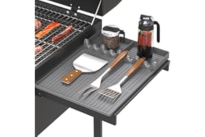 BOLYCEN Silicone Griddle Tool Mat Compatible with Blackstone Weber - Flat Top Grill Pellet Smoker Side Shelf Spatula Mat with Drip Pad - Thanksgiving Christmas Gifts for Men BBQ Grilling Accessories (Grey)